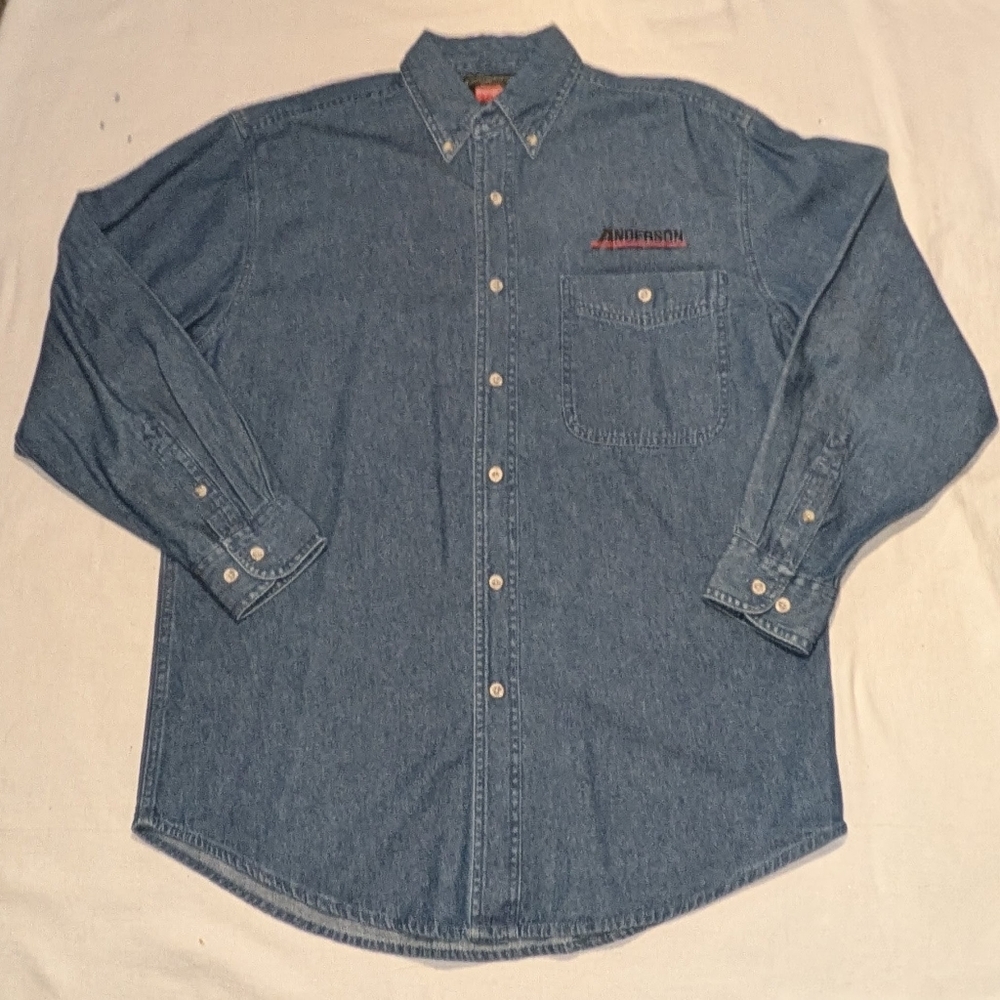 90s Wrangler HERO Long Sleeve Button Down Denim Shirt X Anderson Size M